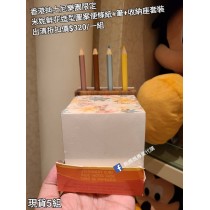 (出清) 香港迪士尼樂園限定 米妮 鮮花造型圖案便條紙+筆+收納座套裝